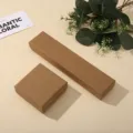 Kraft paper jewelry gift boxes, square and rectangular packaging boxes for rings and necklaces. - 8.3X8.3X3.5cm / Dark Kraft