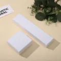 White jewelry gift boxes set, includes long and square paper boxes for necklace and ring. - White Kraft Paper