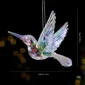 Decorazione sospesa per albero di Natale colibrì in acrilico colorato finitura iridescente. - Colibrì Cangiante / 13x9cm