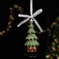 Christmas tree resin pendant hanging decoration for holiday home party winter decor - Gift Box Christmas Tree / 4x4x10cm