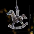 Decorazione per albero di Natale in acrilico iridescente cavallo a dondolo schiaccianoci - Cavalleria