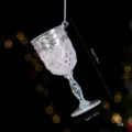 Ornamento appeso per albero di Natale in acrilico calice ciondolo festa iridescente - Bicchiere da Martini