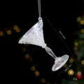 Decorazione per albero di Natale trasparente iridescente a forma di bicchiere di martini - Bicchiere da cocktail