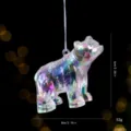 Ornamento sospeso a forma di orso in cristallo acrilico iridato per decorazione albero di Natale. - Orso
