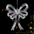 Ornamento sospeso con fiocco di Natale in acrilico colorato pendente albero trasparente - Fiocco