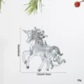 Silver glitter acrylic unicorn Christmas tree hanging ornament festive holiday decor. - Unicorn