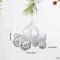 Transparent glitter carriage Christmas tree hanging ornament holiday party decoration - Princess Carriage