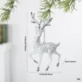 Silver glitter reindeer Christmas tree hanging ornament holiday indoor party decoration 14.5cm - Prancing Reindeer