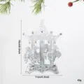 Silver Carousel Christmas Ornament Acrylic Hanging Decoration for Xmas Tree 16x11cm - Carousel