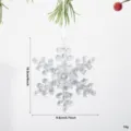 Clear Acrylic Snowflake Christmas Tree Hanging Ornament Festive Holiday Decor 10.5x9.5cm - Snowflake