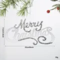Acrylic Merry Christmas hanging ornament with glitter, holiday tree party decor 20x11cm - Merry Christmas Lettering