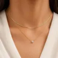 Elégant collier double couche en or avec pendentif zircon rond étincelant pour femmes chic - Style Structure de Chaîne de Boîte (Style 8)