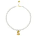 Modische goldene Buchstaben S Perlenkette für Damen, elegante süße Halskette Schmuck. - Buchstabe S