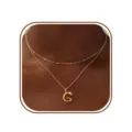 Gouden dubbellaagse letter G ketting minimalistische mode choker voor vrouwen stijl - Letter G