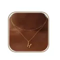Gouden dubbellaagse letter H ketting eenvoudige mode sieraden dames retro choker cadeaus - Letter H