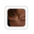 Collier double doré lettre K et croix, ras de cou superposé élégant pour femme tendance. - Lettre K / Or