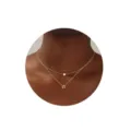 Collar dorado de doble capa con colgante de corazón y letra W joyería elegante - Letra W