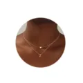 Detalle de collar doble dorado con letra Z y colgante de corazón vista de cerca - Letra Z