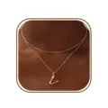 Gouden dubbellaags letter L ketting minimalistische Franse vintage choker sieraden - Letter V
