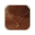 Gouden dubbellaagse ketting met letter hanger minimalistische vintage choker sieraden. - Letter Z