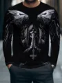 Men's 3D printed long sleeve T-shirt, casual streetwear gothic skull top for autumn fashion. - S / Tops / XZ-1688-5081