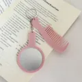 Porte-clés Miroir Et Peigne Rose Ensemble Pendentif De Sac Portable Accessoire Mode - Rose Barbie