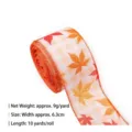 Nastro con foglie d'acero autunnali per decorazioni del Ringraziamento, 6,3 cm, 10 yards. - Foglia d'Acero a Quadri Bianchi