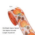 Nastro in tessuto con motivo zucca autunno ringraziamento, largo 6 cm e lungo 10 yard per. - Juta Zucca Pigna