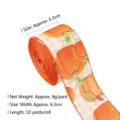 Ruban fil de fer carreaux citrouille orange recolte automne Thanksgiving decoration 6.3cm - Citrouille à Carreaux Blancs