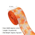 Nastro decorativo in tessuto con motivo di foglie d'acero autunnali, 6.3cm larghezza. - Foglia d'Acero Naturale