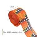 Ruban de Thanksgiving et d'automne en rouleau avec motif de citrouille et carreaux. - Citrouille à Carreaux Noirs