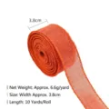 Rouleau de ruban en toile de jute orange 3.8cm 10 yards pour decoration automne fete. - Jute Orange