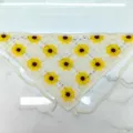 Handmade crochet knit sunflower triangle bandana stylish floral wool hair scarf accessory. - One Size / Yellow Flower
