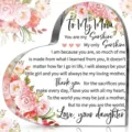 Fête des Mères plaque acrylique 2D décoration de bureau cadeau, cœur floral amour. - Style Rose Fête des Mères (SS053) / 10x10x10mm Épaisseur