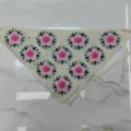 Handmade crochet floral triangular headscarf boho hair bandana retro knitted hair accessories for women - One Size / Pink Floral