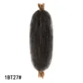 Extension di capelli sintetici uncinetto afro twist elastici, colore 1BT27# ricci lunghi. - 1BT27# Sfumato