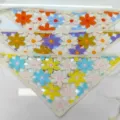 Handmade style crochet floral knitted triangular bandana hair scarf for women fashion accessory - One Size / Blue Orange Floral