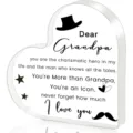Plaque coeur acrylique transparente cadeau avec citations grand-père ornement de bureau - Style Bénédiction Grand-Père (TT005) / 10x10x10mm Épaisseur
