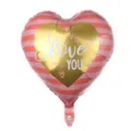 18 Inch Heart Foil Balloon Striped Gold Love You Wedding Valentine Party Decoration - 18 Inch No.3