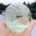 Handmade Glass Paperweight Wave Ball Clear Crystal Decorative Ornament for Home Office Desk - Luminous Wave