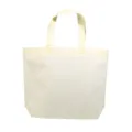 Crèmekleurige non-woven boodschappentas, milieuvriendelijke draagtas met zijvouw. - S / Beige