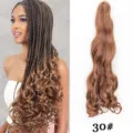 Synthetisch haar extensie lang krullend Frans golvend pruik voor dames kleur 30# - 30# Lichtbruin