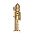 Statuetta soldato nutcracker legno dorato 38cm decorazione natalizia casa oggetto da collezione - Oro