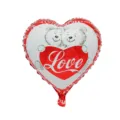 18 Inch Heart Foil Balloon Love Wedding Valentine Party Decoration Red White Cute Bears - 18 Inch R