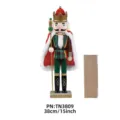 Schiaccianoci statuetta 38cm di legno decorazione natalizia soprammobile festivo - Rosso E Bianco