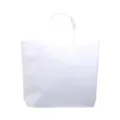 Bolsa de compras blanca de tela no tejida, bolso ecológico con asas resistentes para uso diario. - Blanco