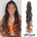 Synthetische Lange Krullende Haarextensies Franse Golven Pruik Kleur 1BT30# Stijl - 1BT30# Ombre Kleur