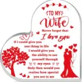 Plaque acrylique coeur cadeau femme citation amour romantique decoration de table bureau - Style Amour Épouse (SS059) / 10x10x10mm Épaisseur