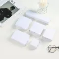 Boîtes à bijoux tiroir blanches ensemble, emballages en papier pour colliers et bagues chic. - 5x5x3.5cm / Blanc perle