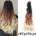Ombre synthetische haarverlenging, lange golvende krullende haardelen voor vrouwen styling - 1BT30T613# Ombre Kleur